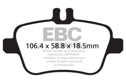 EBC 13+ Mercedes-Benz CLA250 2.0 Turbo Greenstuff Rear Brake Pads thumbnail 5