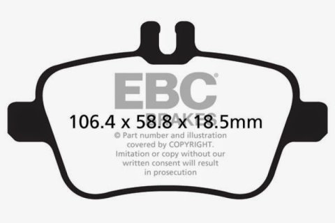EBC 13+ Mercedes-Benz CLA250 2.0 Turbo Redstuff Rear Brake Pads thumbnail 3