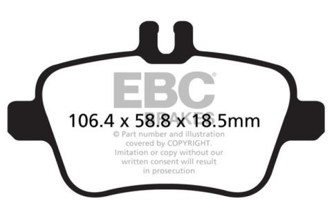 EBC 13+ Mercedes-Benz CLA250 2.0 Turbo Ultimax2 Rear Brake Pads thumbnail 3