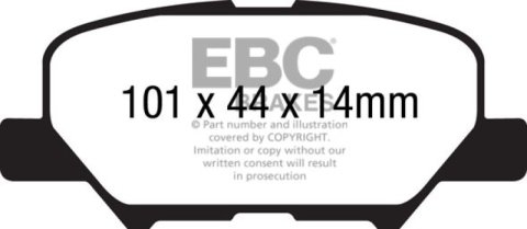 EBC 13+ Mitsubishi Outlander 2.4 FWD Extra Duty Rear Brake Pads thumbnail 2