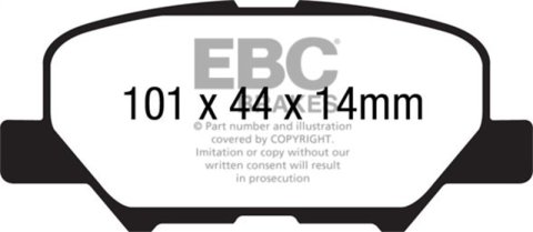 EBC 13+ Mitsubishi Outlander 2.4 FWD Greenstuff Rear Brake Pads thumbnail 6