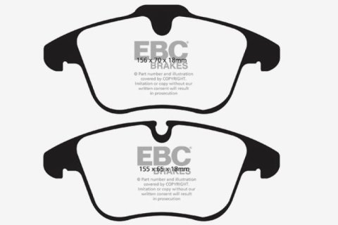 EBC 13-15 Jaguar XF 2.0 Turbo Yellowstuff Front Brake Pads thumbnail 6