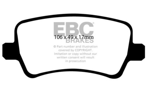 EBC 13-15 Land Rover LR2 2.0 Turbo Greenstuff Rear Brake Pads thumbnail 3