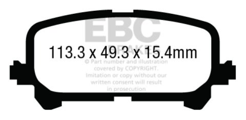 EBC 14+ Acura MDX 3.5 Ultimax2 Rear Brake Pads thumbnail 4
