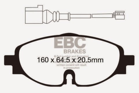 EBC 14+ Audi A3 1.8 Turbo Yellowstuff Front Brake Pads thumbnail 5