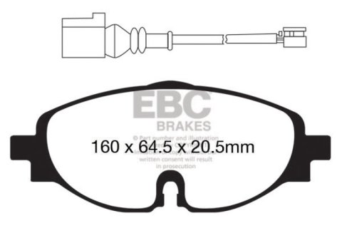 EBC 14+ Audi A3 1.8 Turbo Yellowstuff Front Brake Pads thumbnail 6