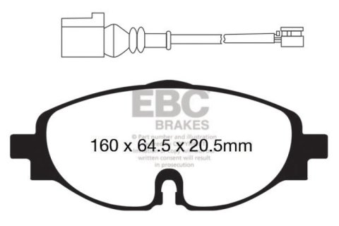 EBC 14+ Audi A3 1.8 Turbo Yellowstuff Front Brake Pads thumbnail 7