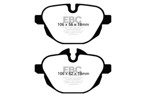 EBC 14+ BMW i8 1.5 Turbo/Electric Yellowstuff Rear Brake Pads thumbnail 6
