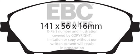 EBC 14+ Mazda 3 2.0 (Japan Build) Greenstuff Front Brake Pads thumbnail 3