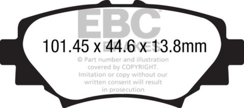 EBC 14+ Mazda 3 2.0 (Japan Build) Redstuff Rear Brake Pads thumbnail 4