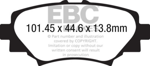 EBC 14+ Mazda 3 2.0 (Japan Build) Redstuff Rear Brake Pads thumbnail 5