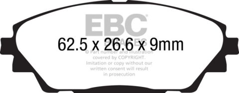 EBC 14+ Mazda 3 2.0 (Japan Build) Ultimax2 Front Brake Pads thumbnail 5