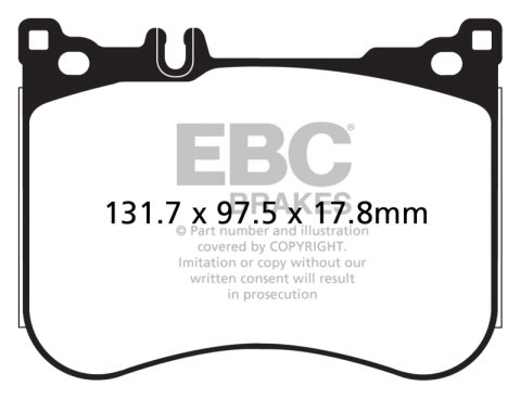 EBC 14+ Mercedes-Benz S550 4.7 Twin Turbo AMG Sport Pkg Yellowstuff Front Brake Pads thumbnail 4