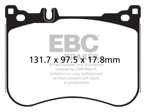 EBC 14+ Mercedes-Benz S550 4.7 Twin Turbo AMG Sport Pkg Yellowstuff Front Brake Pads thumbnail 5