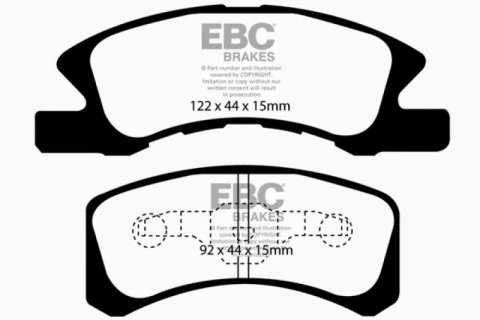 EBC 14+ Mitsubishi Mirage 1.2 Ultimax2 Front Brake Pads thumbnail 6