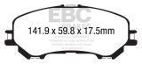 EBC 14+ Nissan Rogue 2.5 2 row seating Ultimax2 Front Brake Pads thumbnail 4