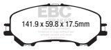 EBC 14+ Nissan Rogue 2.5 2 row seating Ultimax2 Front Brake Pads thumbnail 5