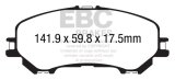 EBC 14+ Nissan Rogue 2.5 2 row seating Ultimax2 Front Brake Pads thumbnail 6