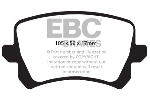 EBC 08-17 Volkswagen Passat CC Yellowstuff Rear Brake Pads thumbnail 5