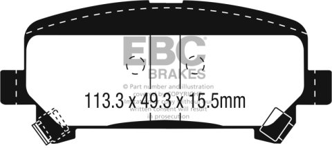 EBC 15+ Chevrolet Colorado 2.5 Yellowstuff Rear Brake Pads thumbnail 5