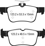 EBC 15+ Ford Edge 2.0 Turbo FWD Ultimax2 Rear Brake Pads thumbnail 5