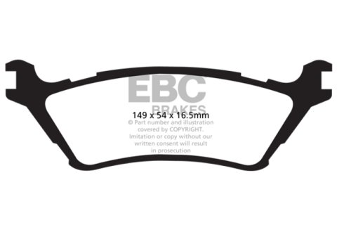 EBC 15+ Ford F150 2.7 Twin Turbo (2WD) Extra Duty Rear Brake Pads thumbnail 1