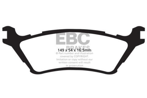 EBC 15+ Ford F150 2.7 Twin Turbo (2WD) Extra Duty Rear Brake Pads thumbnail 2