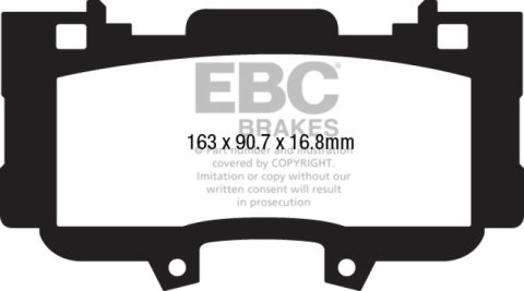EBC 15+ Ford Mustang 2.3 Turbo Performance Pkg Yellowstuff Front Brake Pads thumbnail 6