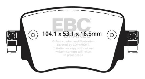 EBC 15-21 Volkswagen GTi 2.0 Turbo Ultimax2 Rear Brake Pads thumbnail 6