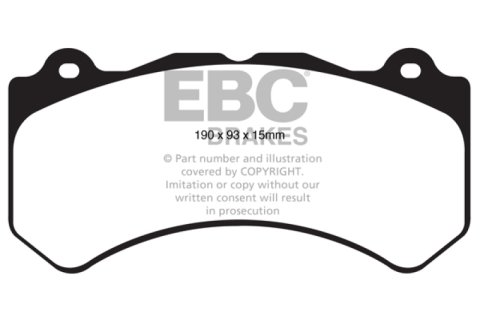 EBC 16+ Cadillac ATS-V 3.6 Twin Turbo Redstuff Front Brake Pads thumbnail 5