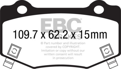 EBC 16+ Cadillac ATS-V 3.6 Twin Turbo Yellowstuff Rear Brake Pads thumbnail 5