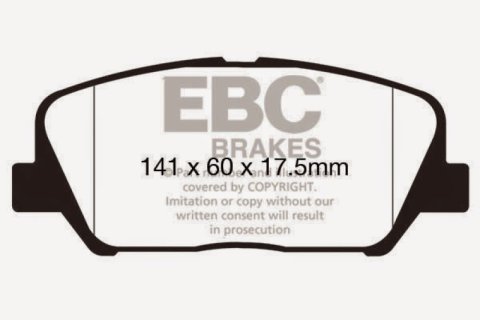 EBC 16+ Hyundai Veloster 1.6 Turbo Ultimax2 Front Brake Pads thumbnail 2