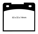 EBC 66-68 Volvo 140 1.8 Redstuff Rear Brake Pads thumbnail 1