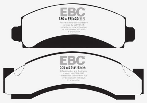 EBC 74-80 Chevrolet C30 (JB8) Greenstuff Front Brake Pads thumbnail 3