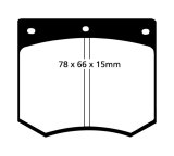 EBC 75-86 Ac 3000 3.0 Redstuff Front Brake Pads thumbnail 1