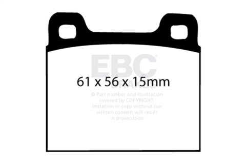 EBC 82-89 Maserati Biturbo 2.5 Twin Turbo Ultimax2 Rear Brake Pads thumbnail 6