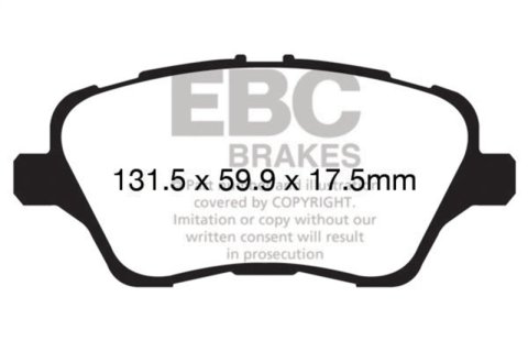 EBC Racing 12-17 Ford Fiesta ST (Mk7) RP-1 Race Front Brake Pads thumbnail 3