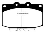 EBC 86-89 Mazda RX7 2.4 (1.3 Rotary)(Vented Rear Rotors) Redstuff Front Brake Pads thumbnail 1