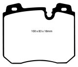 EBC 90-95 BMW 750iL 5.0 (E32) Redstuff Front Brake Pads thumbnail 1