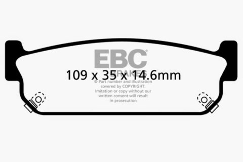 EBC 93-97 Infiniti J30 3.0 Redstuff Rear Brake Pads thumbnail 5