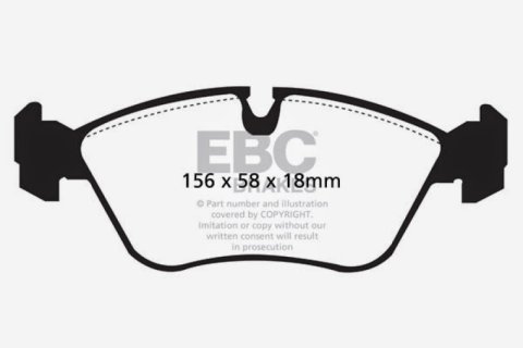 EBC 93-97 Volvo 850 2.3 Turbo Yellowstuff Front Brake Pads thumbnail 5