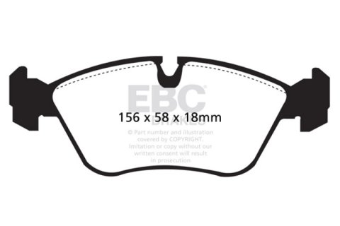 EBC 93-97 Volvo 850 2.3 Turbo Yellowstuff Front Brake Pads thumbnail 7