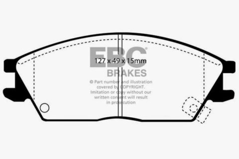 EBC 95-99 Hyundai Accent Ultimax2 Front Brake Pads thumbnail 2