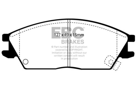 EBC 95-99 Hyundai Accent Ultimax2 Front Brake Pads thumbnail 3