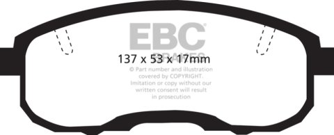 EBC 95-99 Infiniti I30 3.0 Yellowstuff Front Brake Pads thumbnail 3