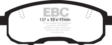 EBC 95-99 Infiniti I30 3.0 Yellowstuff Front Brake Pads thumbnail 4