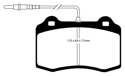 EBC 96-03 Alfa Romeo GTV 3.0 (Brembo) Greenstuff Front Brake Pads thumbnail 2