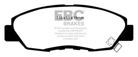 EBC 97 Acura CL 2.2 Ultimax2 Front Brake Pads thumbnail 5