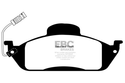 EBC 98 Mercedes-Benz M-Class (ML) ML320 3.2 Ultimax2 Front Brake Pads thumbnail 3