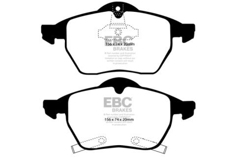 EBC 98 Saab 9-3 2.0 Turbo Greenstuff Front Brake Pads thumbnail 1